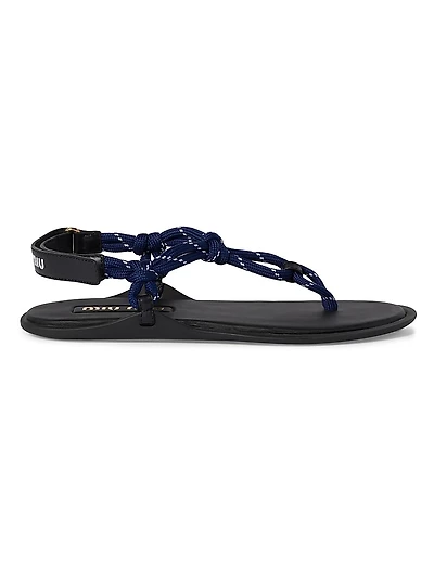 Riviere Cord and Leather Sandals