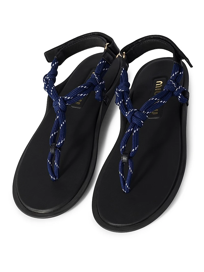 Riviere Cord and Leather Sandals