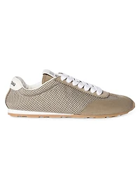 Plume Mesh and Suede Sneakers