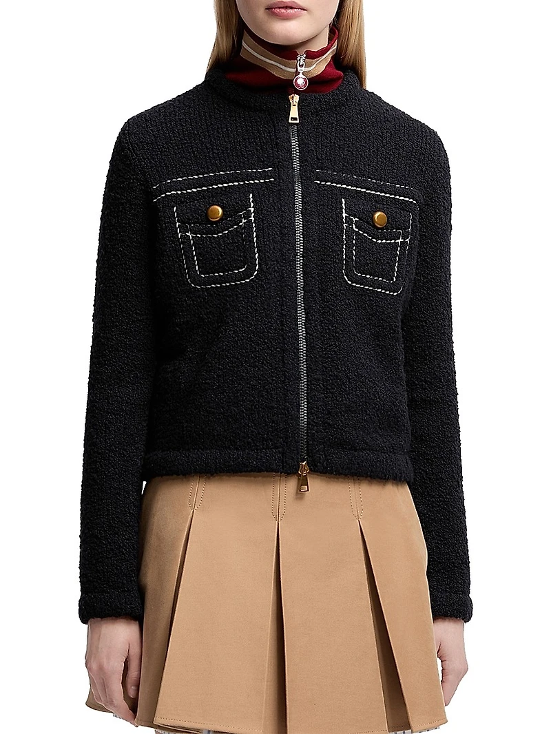 Down-Filled Cardigan Wool & Cotton