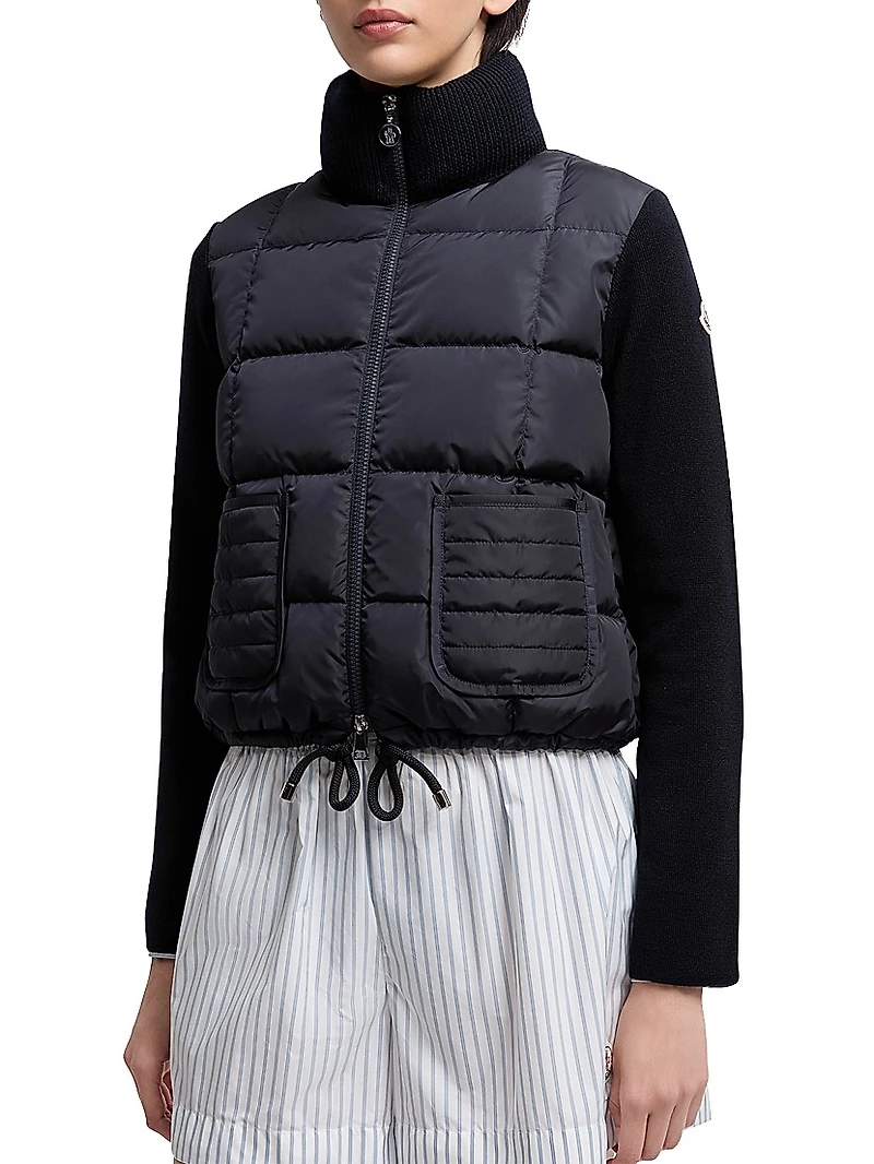 Down-Filled Cardigan Wool