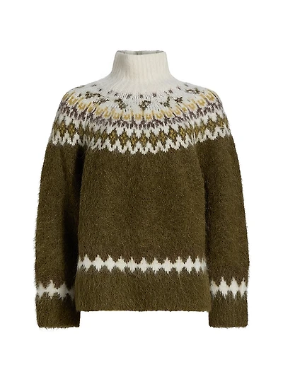 Beth Fair Isle-Inspired Alpaca-Blend Turtleneck Sweater