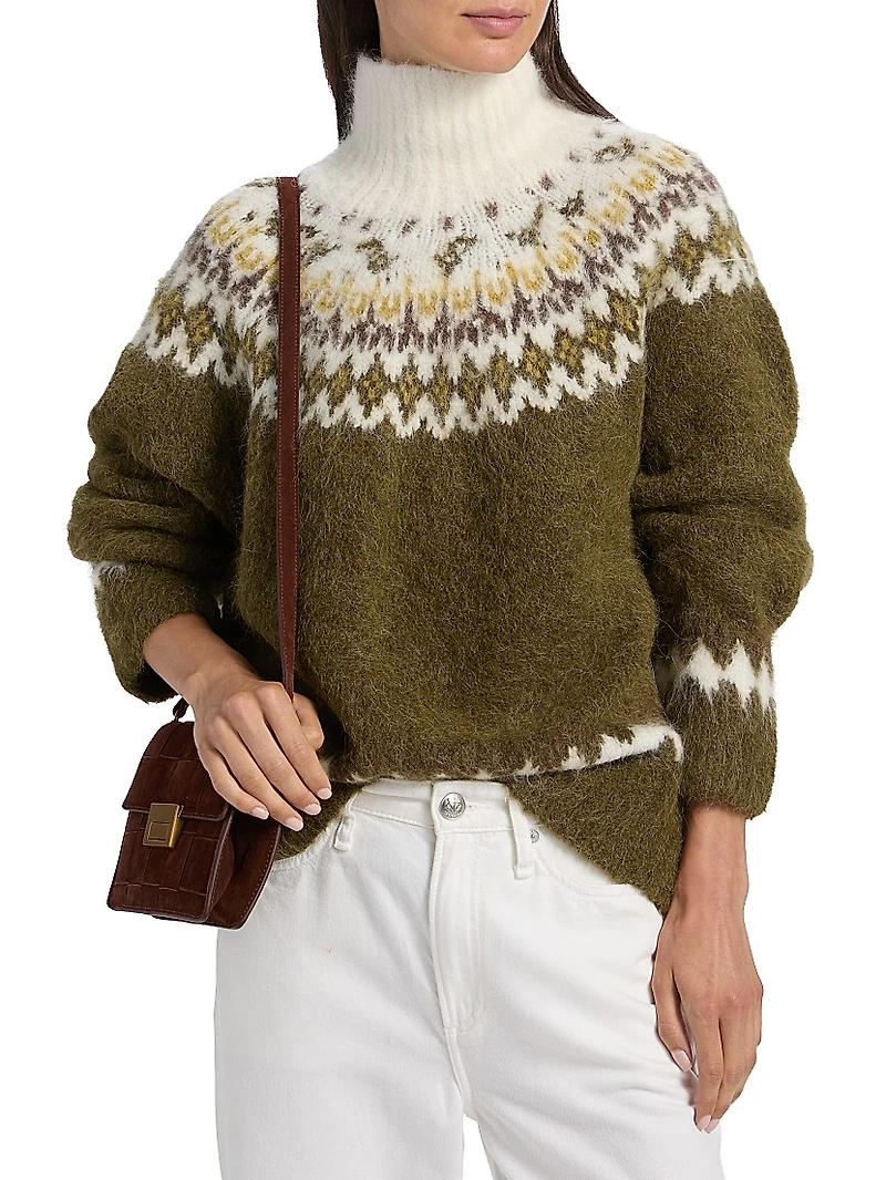 Beth Fair Isle-Inspired Alpaca-Blend Turtleneck Sweater