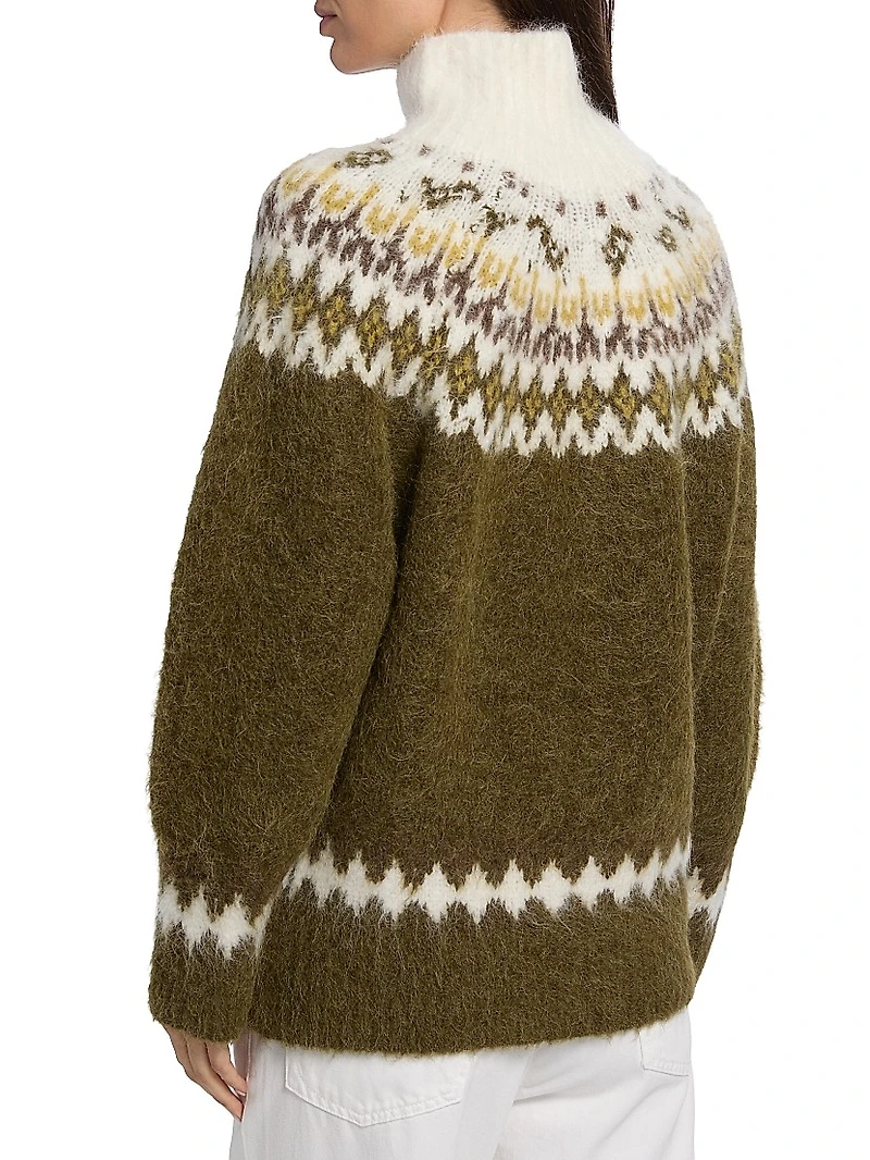 Beth Fair Isle-Inspired Alpaca-Blend Turtleneck Sweater