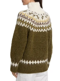 Beth Fair Isle-Inspired Alpaca-Blend Turtleneck Sweater