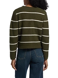 Peggy Striped Wool V-Neck Cardigan