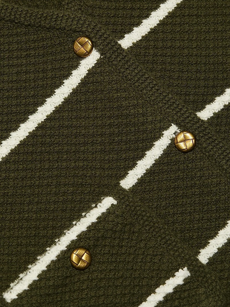 Peggy Striped Wool V-Neck Cardigan