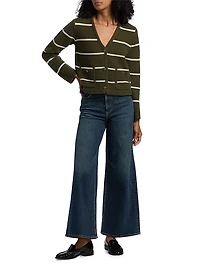 Peggy Striped Wool V-Neck Cardigan