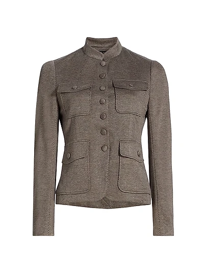 Mercer Herringbone Button-Down Blazer