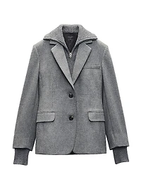 Frank Wool-Blend Combo Blazer