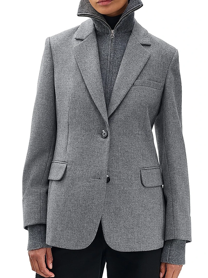 Frank Wool-Blend Combo Blazer