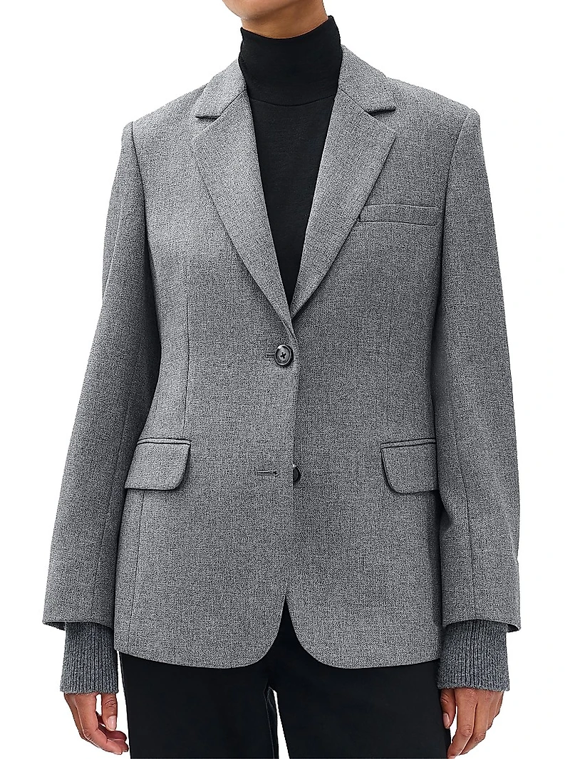 Frank Wool-Blend Combo Blazer