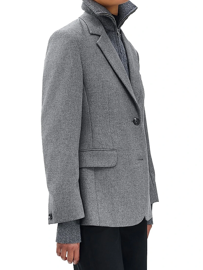 Frank Wool-Blend Combo Blazer