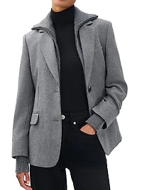 Frank Wool-Blend Combo Blazer