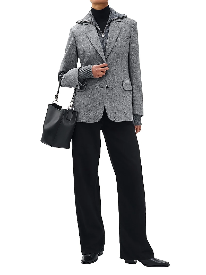 Frank Wool-Blend Combo Blazer