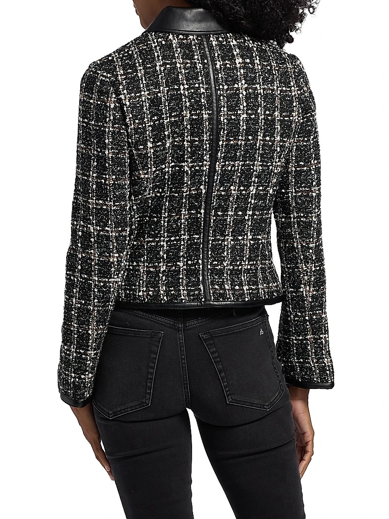 Eloise Plaid Zip-Front Blazer