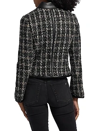 Eloise Plaid Zip-Front Blazer