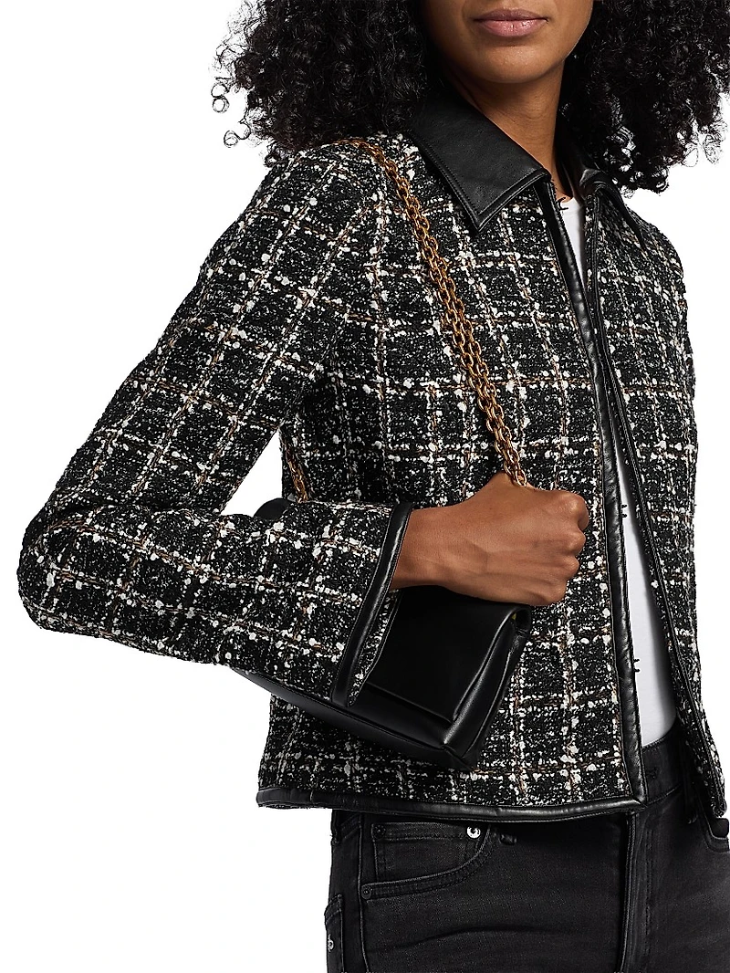 Eloise Plaid Zip-Front Blazer