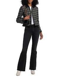 Eloise Plaid Zip-Front Blazer