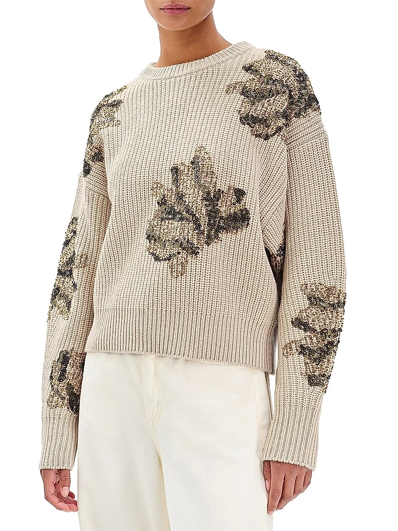 Julie Sequined Wool Sweater