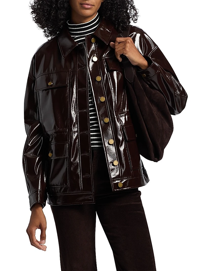 Amy Patent Faux-Leather Jacket
