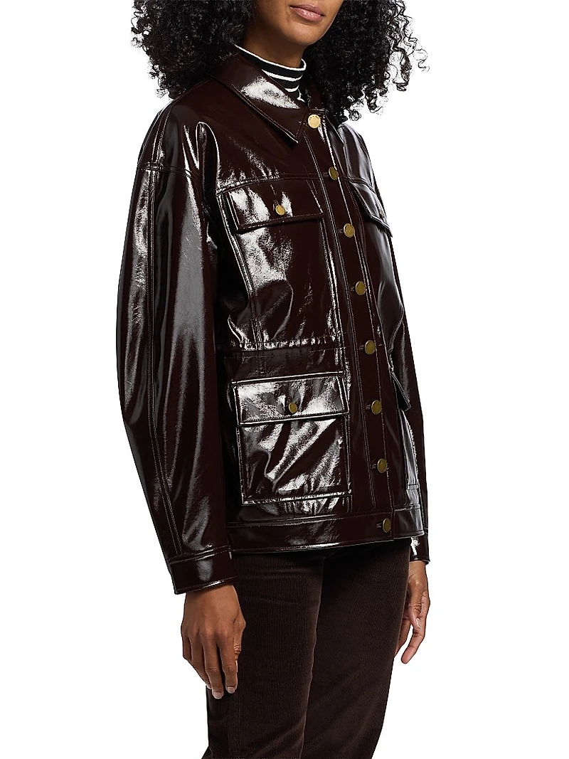 Amy Patent Faux-Leather Jacket