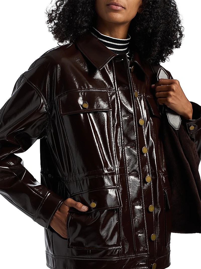 Amy Patent Faux-Leather Jacket