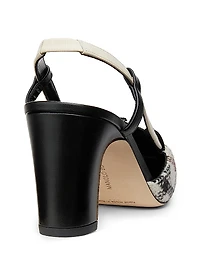 Vestal Check Wool & Leather Slingback Pumps