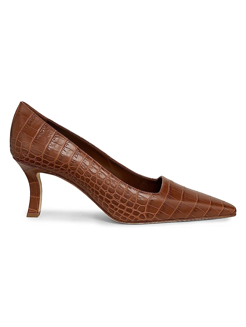 Moiralo Croc-Embossed Leather Pumps