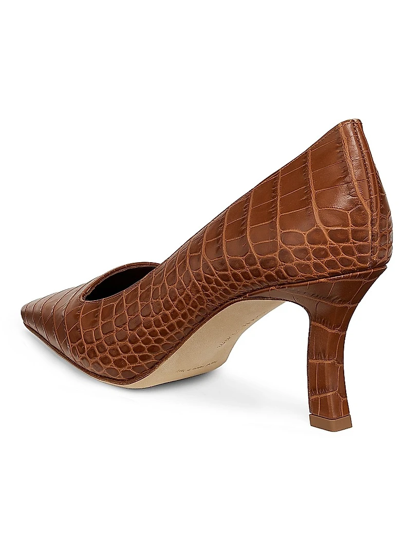 Moiralo Croc-Embossed Leather Pumps