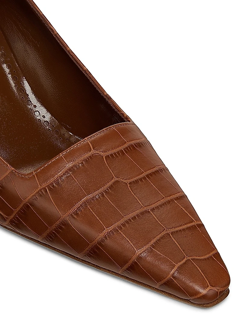 Moiralo Croc-Embossed Leather Pumps