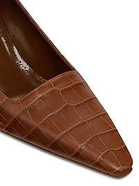 Moiralo Croc-Embossed Leather Pumps