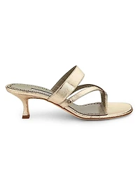 Susa Snake-Embossed Leather Sandals
