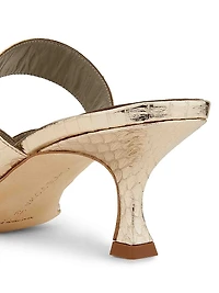Susa Snake-Embossed Leather Sandals