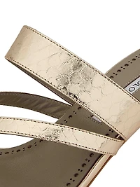 Susa Snake-Embossed Leather Sandals