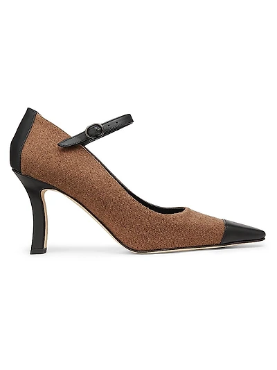 Semele Wool-Blend Cap-Toe Pumps