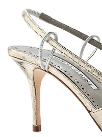 Touki 70MM Snake-Embossed Leather Slingback Pumps