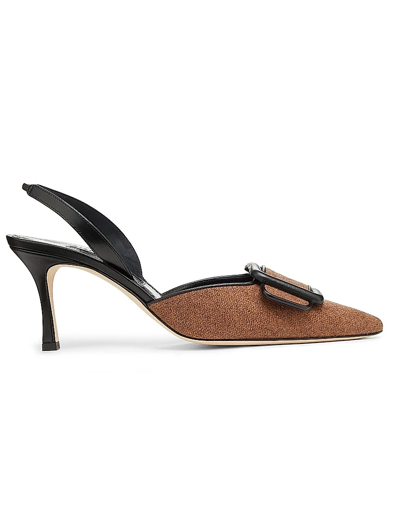 Mayslibi Gala Wool-Blend Slingback Pumps