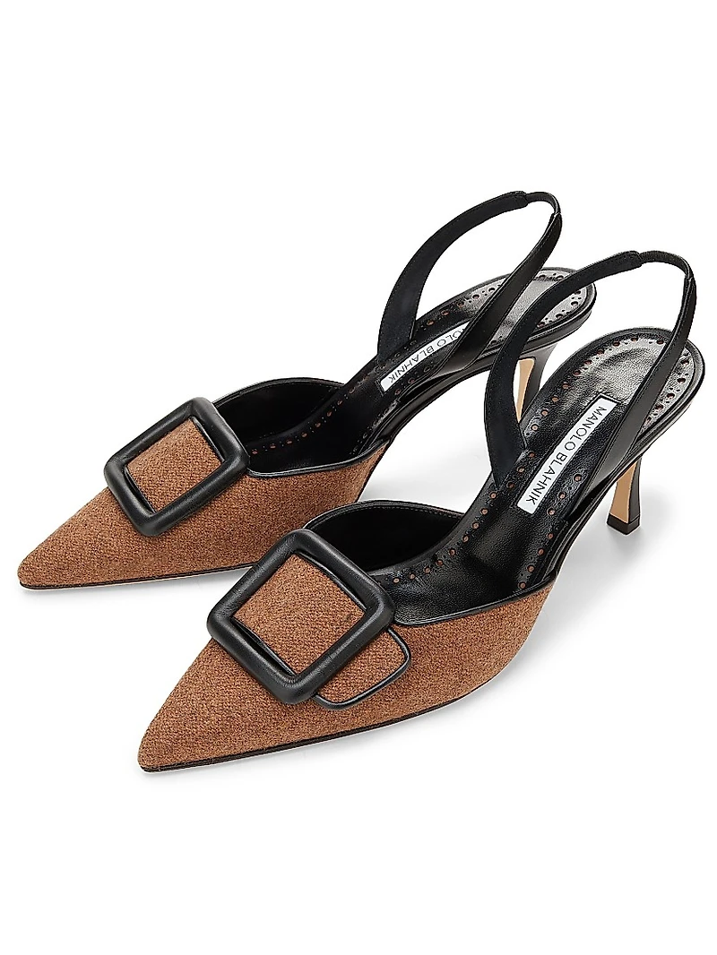 Mayslibi Gala Wool-Blend Slingback Pumps