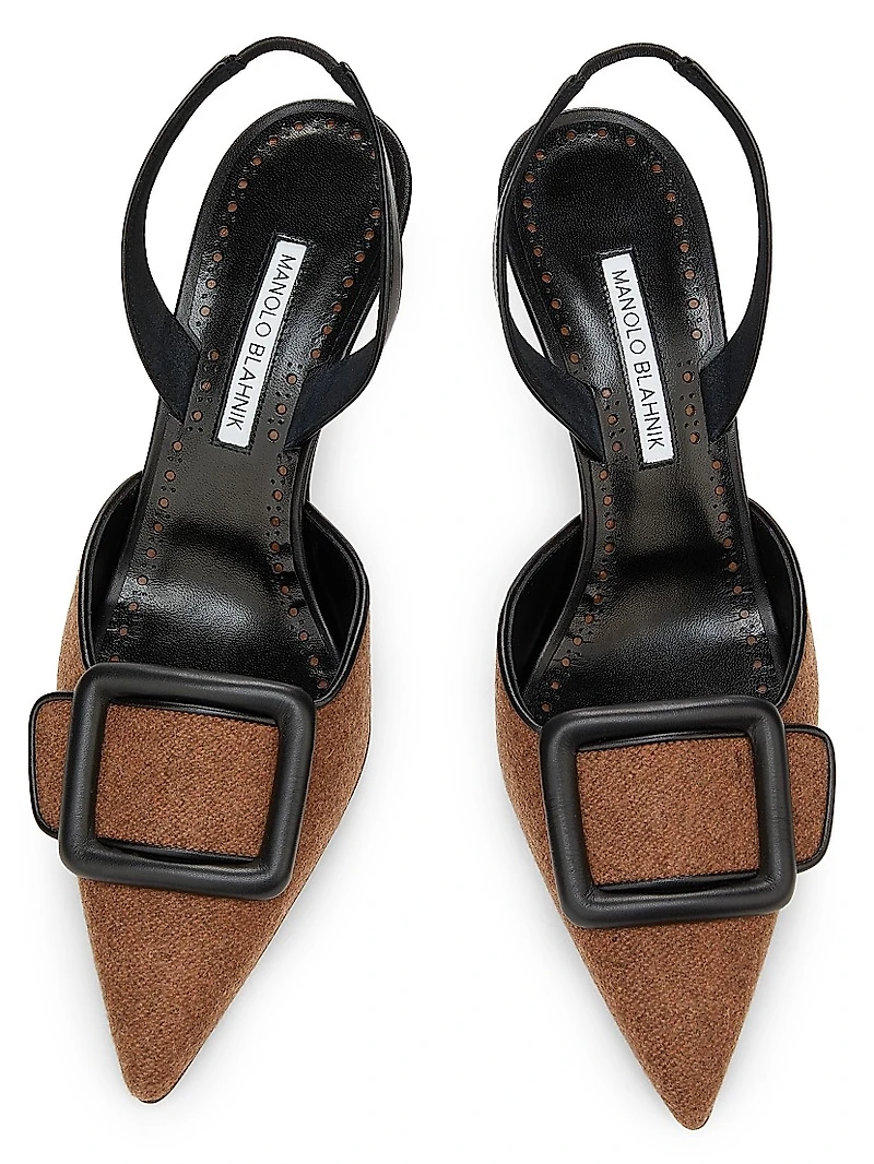 Mayslibi Gala Wool-Blend Slingback Pumps