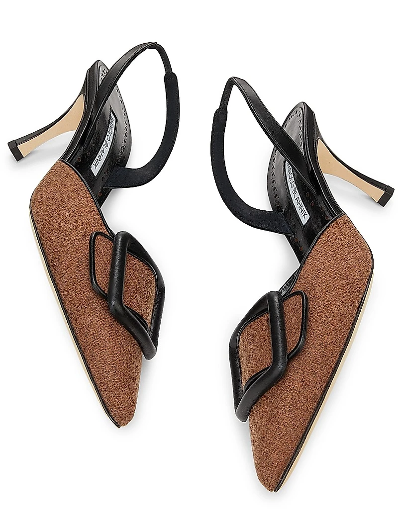 Mayslibi Gala Wool-Blend Slingback Pumps