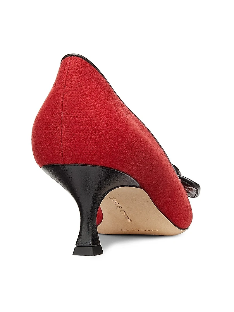 Maysale Buckle-Detailed Wool-Blend Pumps