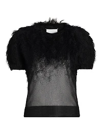Feathered Sheer Silk Top