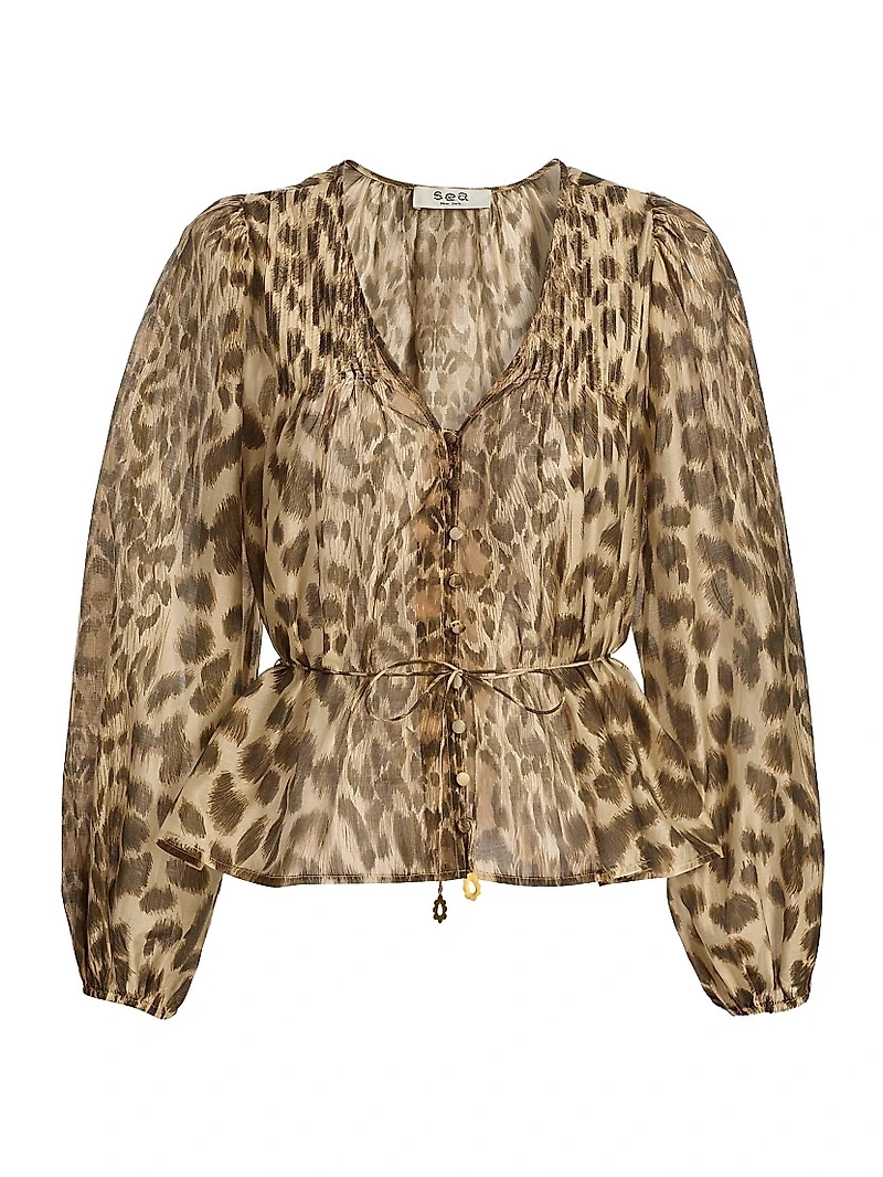 Claude Leopard-Print Blouse