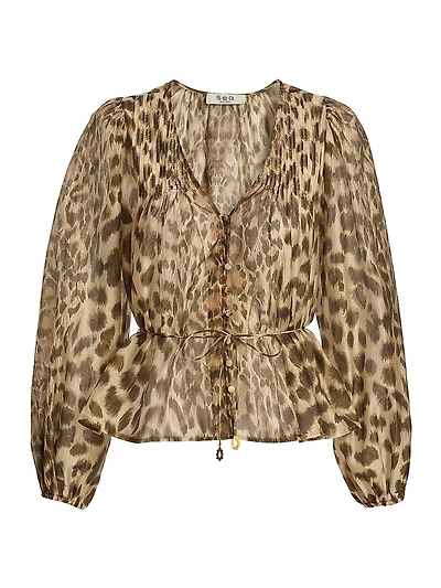 Claude Leopard-Print Blouse