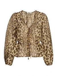 Claude Leopard-Print Blouse