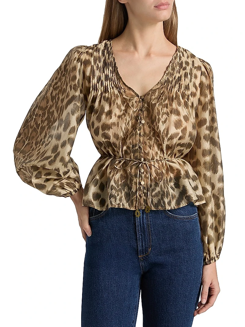 Claude Leopard-Print Blouse