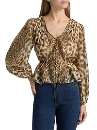 Claude Leopard-Print Blouse