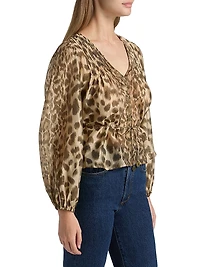 Claude Leopard-Print Blouse