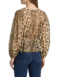Claude Leopard-Print Blouse